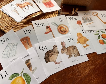 Printable Alphabet Flashcards | Watercolor Alphabet Flashcards | Homeschool | Toddler Activities | Classroom Decor