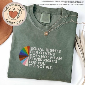 Embroidered Equal rights for others does not mean fewer rights for you shirt, it not pie shirt, LGBT Rainbow, Black Rainbow, Transgender