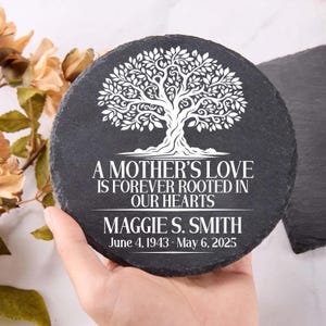 Memorial Stone Personalized Sympathy Gift Real Slate Poem Keepsake Remembrance Bereavement Plaque for Loss of Loved One In Memory Mom Dad