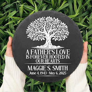 Memorial Stone Personalized Sympathy Gift Real Slate Poem Keepsake Remembrance Bereavement Plaque for Loss of Loved One In Memory Mom Dad