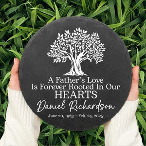 Memorial Stone Personalized Sympathy Gift Real Slate Poem Keepsake Remembrance Bereavement Plaque for Loss of Loved One In Memory Mom Dad
