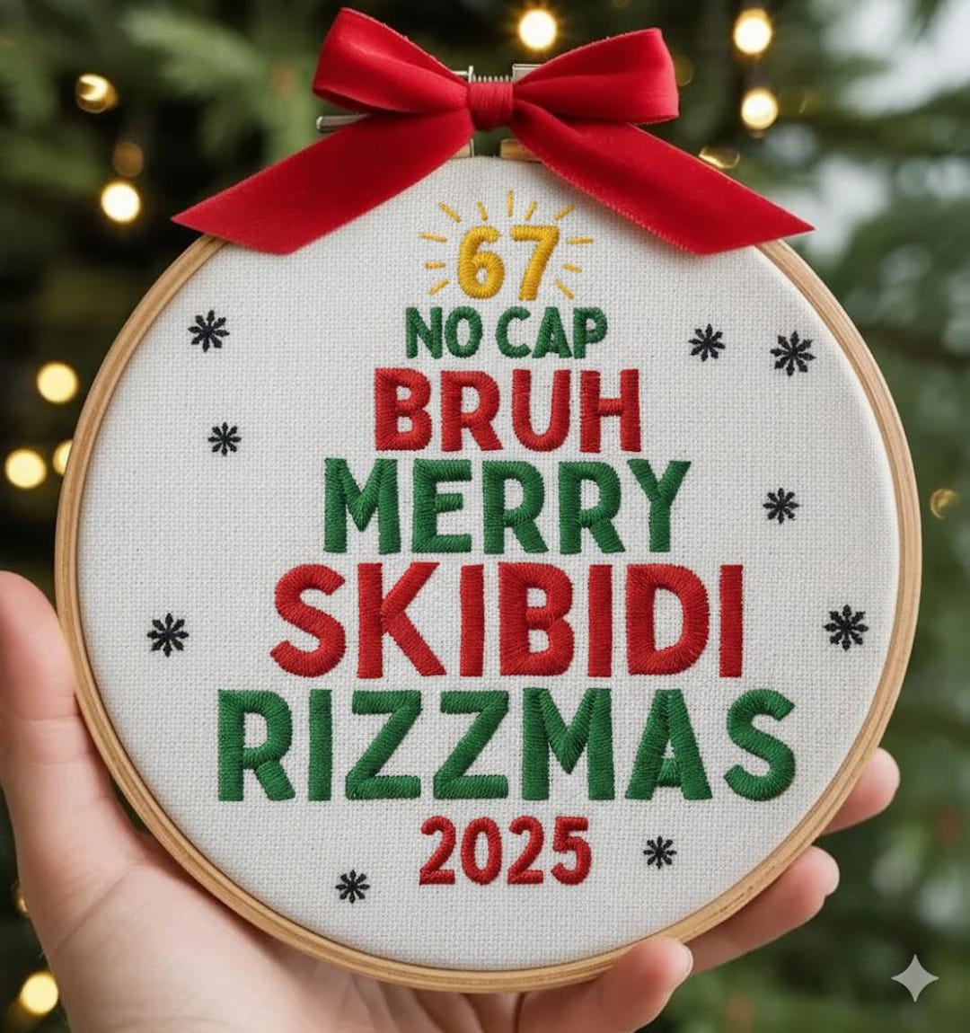 Ornament Rizz Gen Z Teen Slang Christmas Ornament, Skibidi Ohio Rizz Sigma Toilet ...
