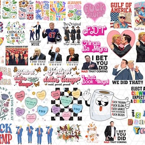 50+ Anti Trump Bundle Png, Trump Floral Png, Protest Trump Png, Resist Trump Png, FDT Png, Anti Trump Apparel, Anti Trump Sublimation Design