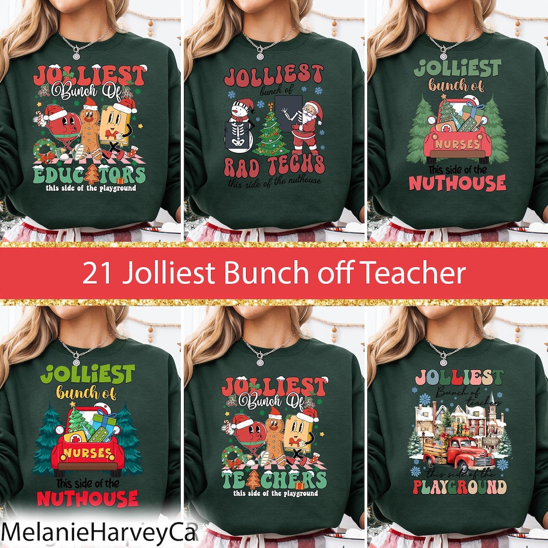 21 Jolliest Bunch of Teachers Png, Teacher Christmas Png, Funny Teacher ...
