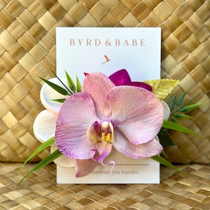 Purple Orchid- Tropical Hair Accessory - Hawaiian Flower Clip- Vacation Hair clip - Flower Hairclip -Bride - Plumeria - Wedding gift