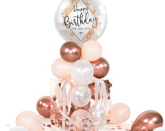 Balloha® Box - DIY Birthday Smooth Watercolor| Ballongeschenk | Geschenkballon | Geschenkidee | Tolles Geburtstagsgeschenk zum selber machen