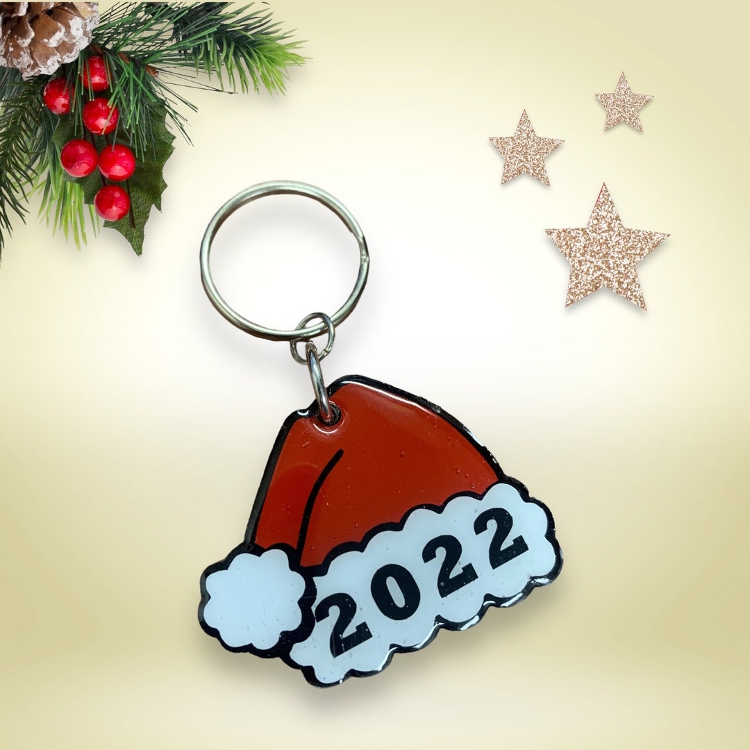 Santa Hat, Ornament, Keychain, Gift Tag, Customizable Etsy
