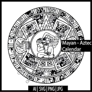 Aztec Mayan Calendar - SVG Cut File Printable