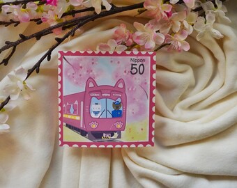 Carte postale Nekoden - Mini ensemble d'impressions d'art, lot de cartes, jolies cartes, cadeau artistique - Collection Hanami