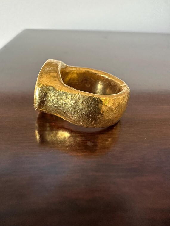 Authentic Gurhan ring, 24K solid gold, carved Isl… - image 3