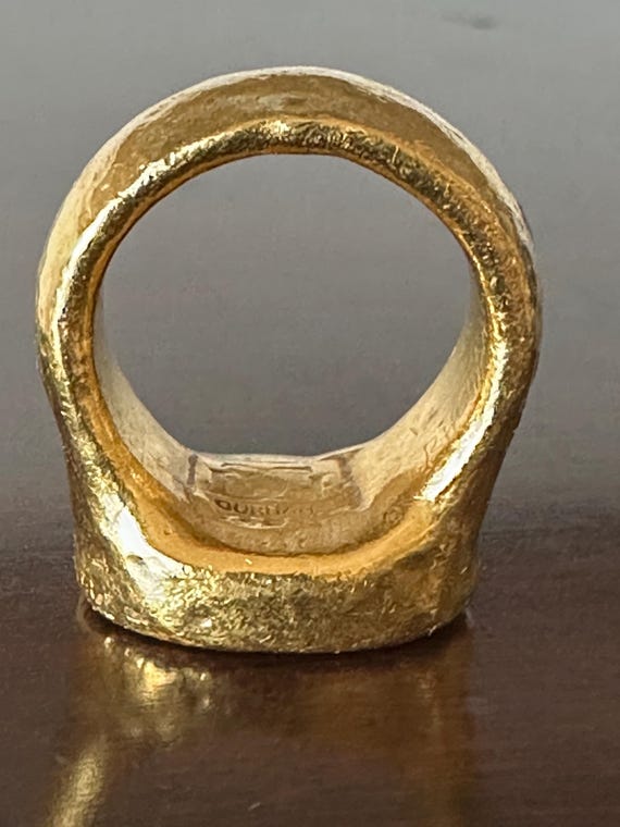 Authentic Gurhan ring, 24K solid gold, carved Isl… - image 6