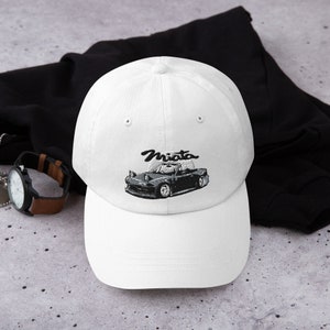 Embroidered Black & Grey Mazda Miata Hat