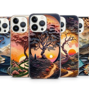 3D Digital Art Landscape Aesthetic Phone case for iPhone 16 Pro Max 15 Plus 14 13 12 11 XR XS, Samsung S24FE S23 A55 A35, Pixel 9 Pro 8A 7