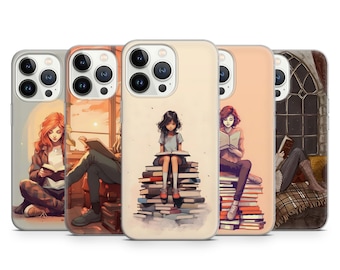 Book Lover Phone Case fit for iPhone 15 Pro 14 13 Pro Max 12 11 XR XS, Samsung S23 FE, S22 S21, A12, Huawei P50 Pro, Pixel 8 pro 7