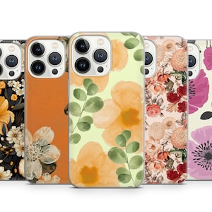 Flower Art Aesthetic Phone Case for iPhone 15 pro 14 13 Pro Max 12 11 X XS 8 7, Samsung S23 S22 ultra S21 FE A70, Huawei P30, Pixel 8 Pro 7