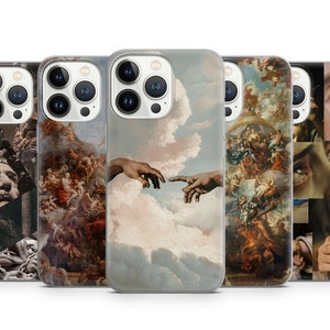 Renaissance Drawing Art Frescoes Phone Case for iPhone 16 Pro Max 15 Plus 14 13 12 11 XR XS, Samsung S24FE S23 A55 A35, Pixel 9 Pro 8A 7