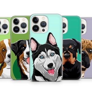 Cute Dog Phone Case, Dog lover Gift idea case fit for iPhone 15 Pro 14 13 Pro Max 12 11 X XS, Samsung S23 FE, S22 Ultra, A12, Huawei P50 Pro