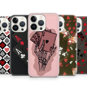 Caja de teléfono de póquer, caja de juego de cartas para iPhone 15 pro 14 13 Pro Max 12, Samsung S23 FE S22 Ultra A12, Huawei P50 Pro, Pixel 8 pro