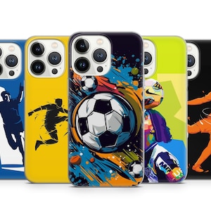 Football Phone case, Soccer Drawing phone case fit for iPhone 15 Pro 14 13 Pro Max 12 11 X XS, Samsung S23 S22 FE A12, Pixel 8, Huawei P50