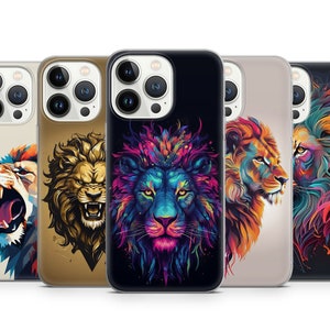 Lion Phone Case, Animal Art Wildlife Cover Case for iPhone 15 Pro Max, 14 Plus, 13, 12, 11, XR, XS & Samsung S23, S22, A54, A53, Pixel 8 7