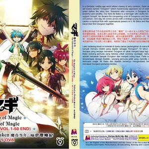Pode incluir: Caixa de DVD com a série de anime Magi: O Labirinto da Magia e Magi: O Reino da Magia. A caixa inclui as duas primeiras temporadas do anime, bem como a série derivada Sinbad no Bouken. A arte da caixa apresenta ilustrações coloridas dos personagens principais da série.