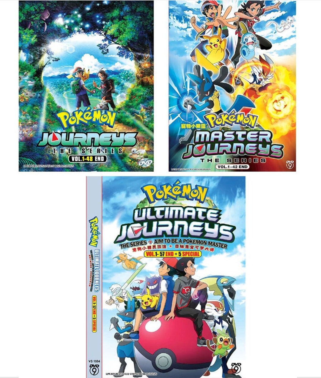 DVD Anime Pokemon Journeys: the Series Volume 1-147 End 3 Box Set