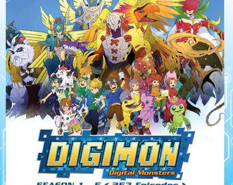 DVD Anime Digimon Adventure 01+02 Volume 1-104 End Complete Series