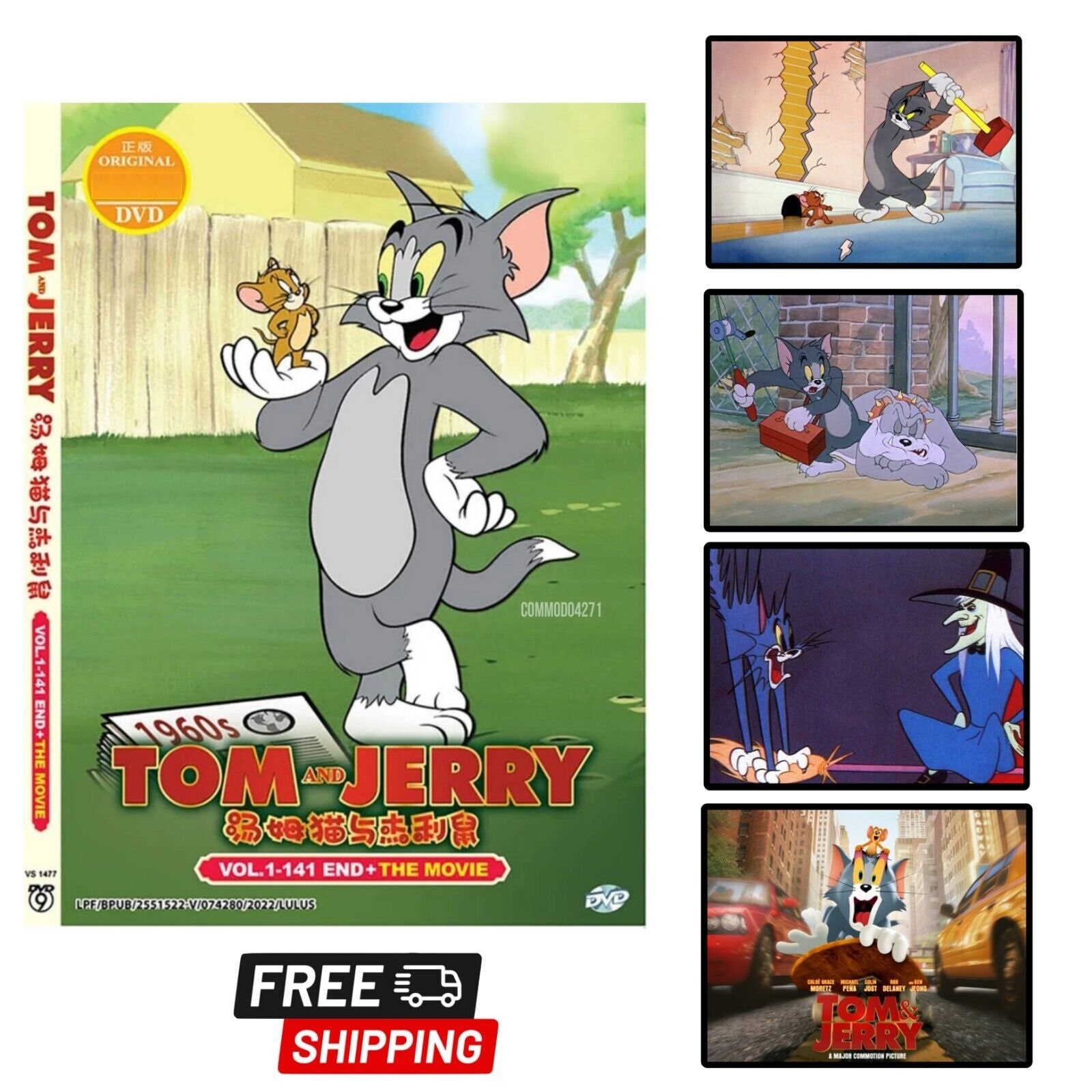 DVD Anime Tom and Jerry + the Movie (vol. 1-141 End) English Audio