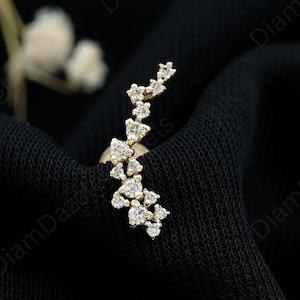 14K Solid Gold Cluster Ohrring für Knorpel Piercings Und Lobe Piercings