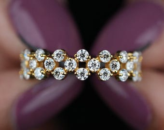 Garland Diamond Full Eternity Band Lab Grown Diamond Eternity Wedding Band Solid Gold Pave Ring 10K/14K/18K solid gold Diamond Wedding Band