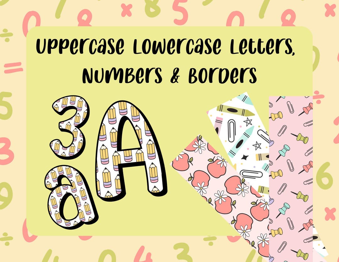 Number Border Writing Pencil Print Letters, Numbers & Borders: Classroom Bulletin Board ...