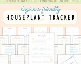 Houseplant Care Tracker Journal | Indoor Plant Log Book | Beginner-Friendly Plant Care Organizer | Garden Planner & Profile Pages
