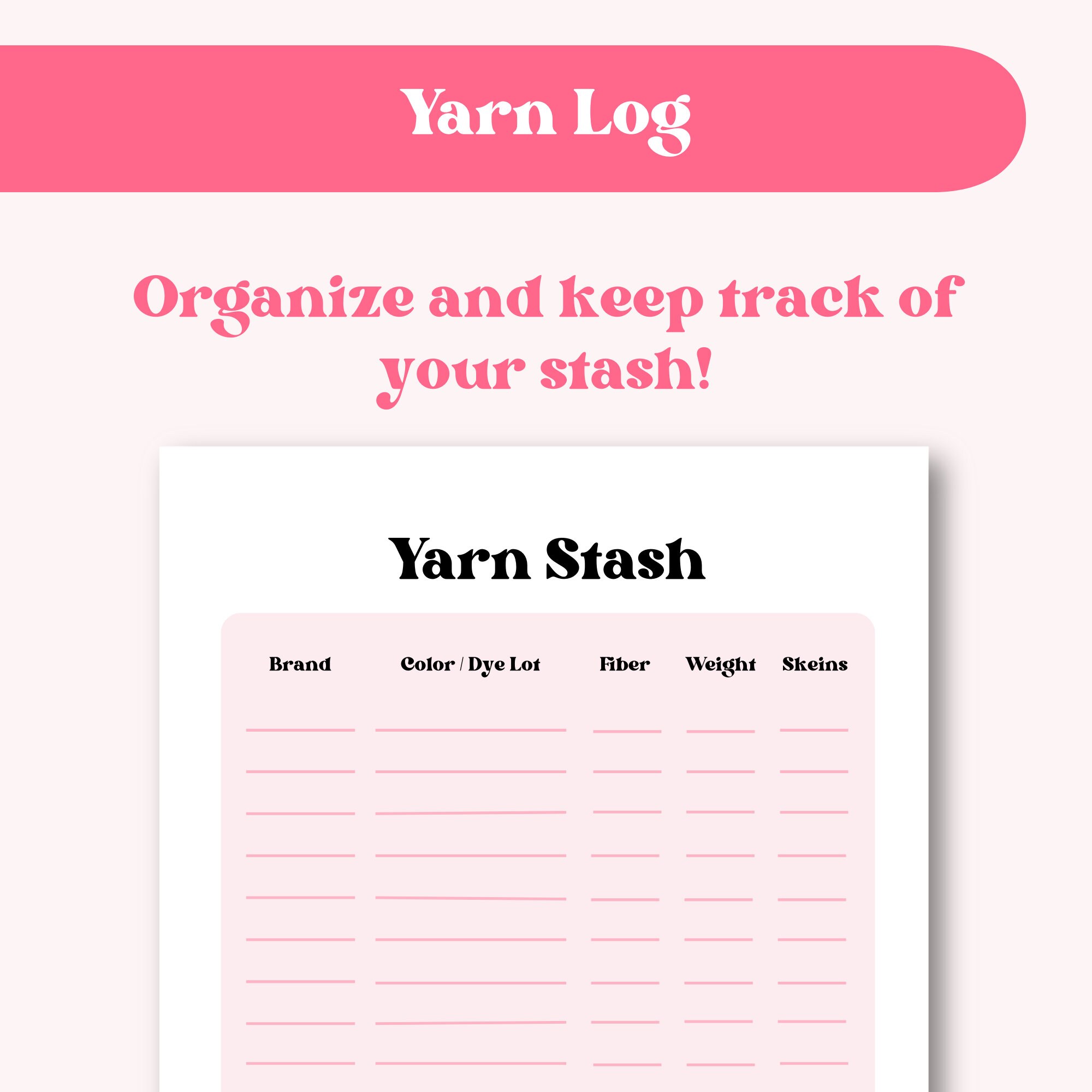 Digital Download Crochet Project Journal - Pink Edition | Crochet ...