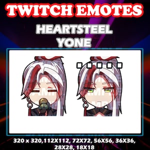 League of Legends Riot Games Heartsteel skin Yone cute chibi emotes digital sticker for Twitch, Youtube and Discord
