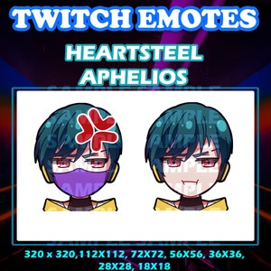 League of Legends Riot Games Heartsteel skin Aphelios cute chibi emotes digital sticker for Twitch, Youtube and Discord