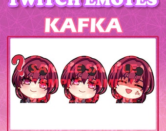 Cute Chibi Anime game girl Kafka from Honkai Star Rail Hoyoverse Game Emote Digital sticker for Youtube, Discord and Twitch