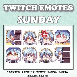 Cute Chibi Anime game guy Sunday from Honkai Star Rail Hoyoverse Game Emote Digital sticker for Youtube, Discord and Twitch