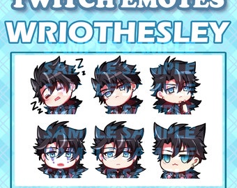 Cute Chibi Genshin Impact Fontaine Wriothesley Emotes Digital Sticker by Hoyoverse for Twitch, Streaming, youtube and Discord