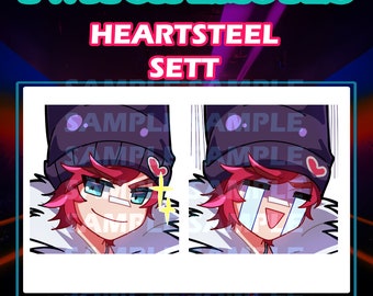 League of Legends Riot Games Heartsteel skin Sett cute chibi emotes digital sticker for Twitch, Youtube and Discord