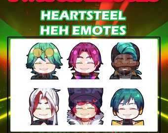 League of Legends Heartsteel skin Ezreal Kayn Ksante Yone Sett Aphelios HEH cute chibi emotes digital sticker for Twitch Youtube and Discord