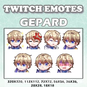 Cute Chibi Anime game guy Gepard Landau from Honkai Star Rail Hoyoverse Game Emote Digital sticker for Youtube, Discord and Twitch