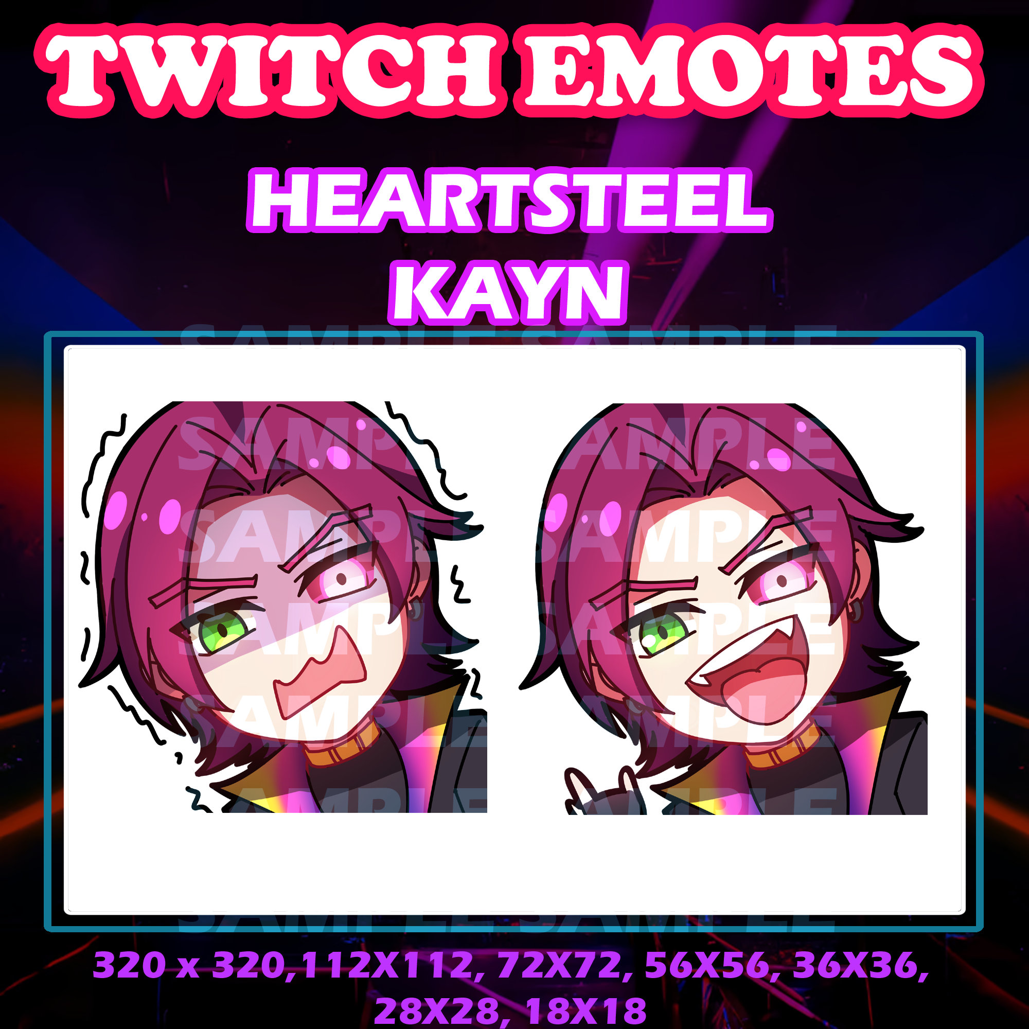 League of Legends Riot Games Heartsteel skin Kayn cute chibi emotes digital sticker for Twitch, Youtube and Discord