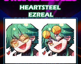 League of Legends Riot Games Heartsteel skin Ezreal cute chibi emotes digital sticker for Twitch, Youtube and Discord