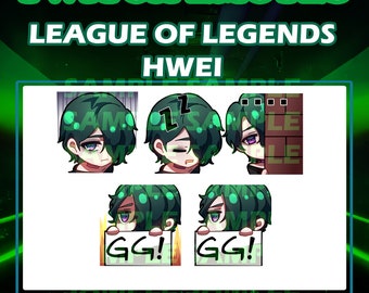 League of Legends Riot Games Champion Hwei cute chibi emotes digital sticker for Twitch, Youtube and Discord