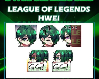 League of Legends Riot Games Champion Hwei cute chibi emotes digital sticker for Twitch, Youtube and Discord