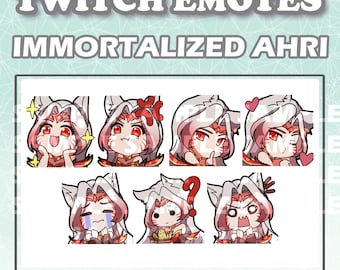 League of Legends Immortalized Faker Ahri Skin Riot Games Chibi Emotes for Twitch Youtube Discord
