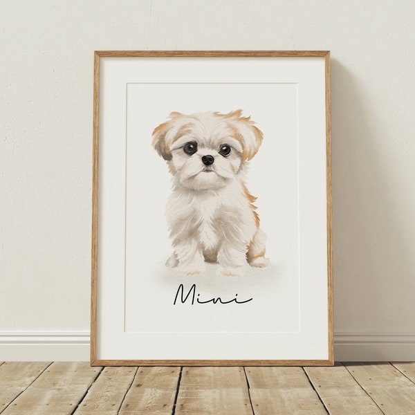 Personalized Shih Tzu Print: Ideal Dog Wall Art For Pet Lovers