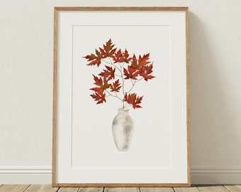 Maple Leaf Print, Maple Leaf Wall Art, Autumn Print, Autumn Wall Art, Fall Print, Fall Decor