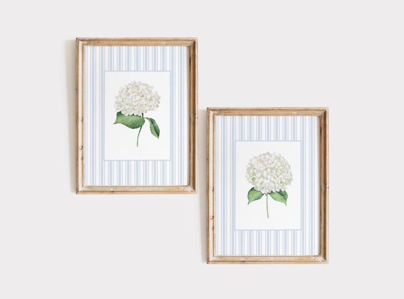 Blue Striped Hydrangea Set