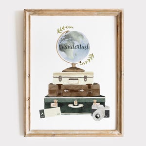 Wanderlust Print, Travel Wall Art, Gift For Travel Lovers, Livingroom/Bedroom Decor